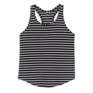 Lululemon Pleated Love Tank Black & Cream Striped 10